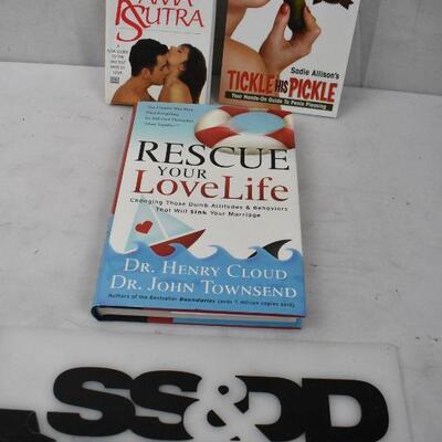 3 Books on Sex: Pocket Kama Sutra, TIckle his Pickle, & Rescue Your Love Life