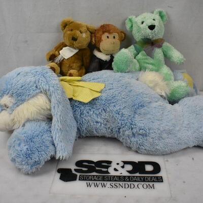 4 Stuffed Animal Toys: 1 large, 3 small