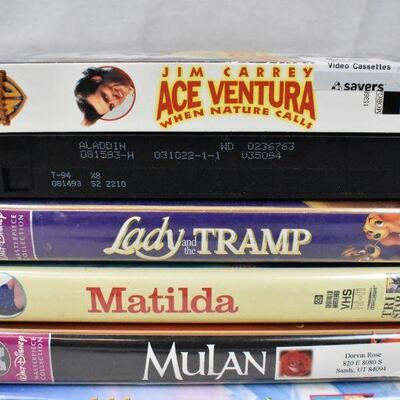 7 Movies on VHS: Ace Ventura -to- Toy Story