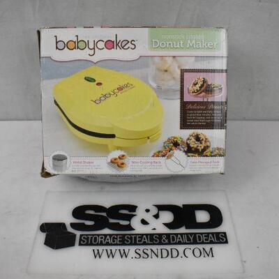 Babycakes Nonstick Coated Donut Maker, yellow, works