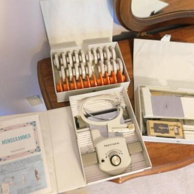 Kenmore Sewing Machine Accessories including Monogrammer, Buttonholer, and Pattern Cams