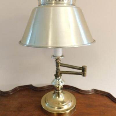 Swing Arm Post Desk Lamp with Metal Tole Shade 17