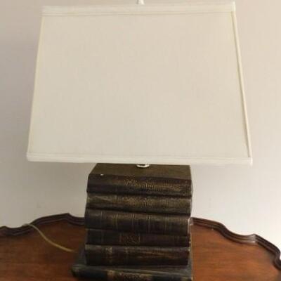 Ceramic Book Stack Post Table Lamp 19