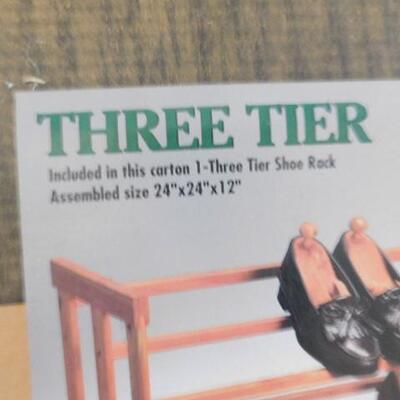 Three Tier Cedar Shoe Rack 24
