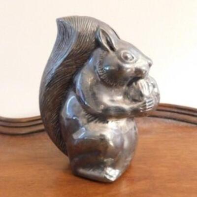 Gorham Silver Plate Squirrel Coin Bank 5'