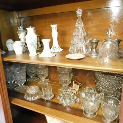 Nice Collection of Porcelain and Crystal Glassware and Candle Holders