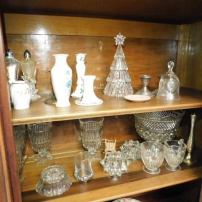 Nice Collection of Porcelain and Crystal Glassware and Candle Holders