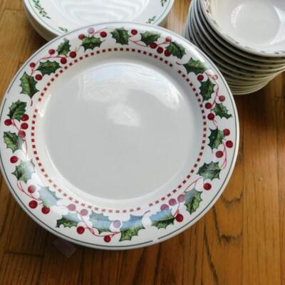 Large Collection of Holiday China and Corelle Brand Dishware