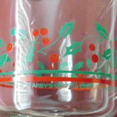 Vintage 1986 Arby's Christmas Classic Stemware Collector Holiday Drinking Glasses 12pcs
