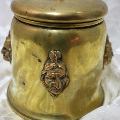 Brass Humidor Indian Chief Tobacco Barware
