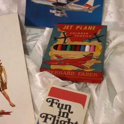 Vintage Airline memorabilia - pins, postcards, paperdolls