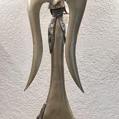LOT 90   TALL MODERNIST METAL ANGEL VOTIVE HOLDER 