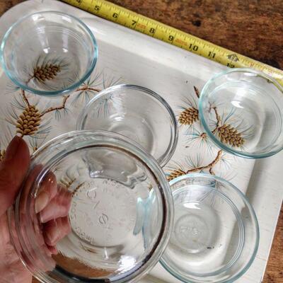 Ice Cream Cups (Glass) and Pine Cone Tray