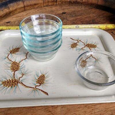 Ice Cream Cups (Glass) and Pine Cone Tray