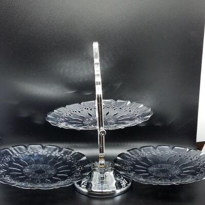 Lot 3 - Vintage Chrome Folding Cake Stand