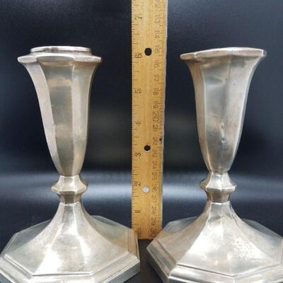 Lot 6 - Vintage Pair Fisher Weighted Sterling Candlesticks