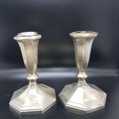 Lot 6 - Vintage Pair Fisher Weighted Sterling Candlesticks
