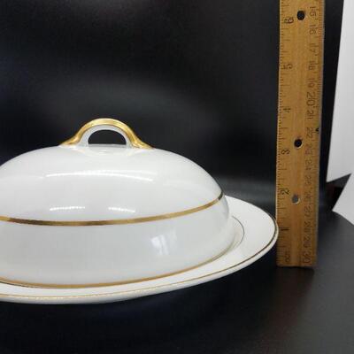 Lot 7 - Antique Noritake China Round Lidded Butter Dish