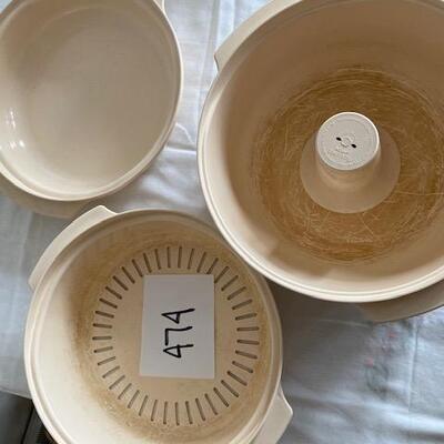 Lot 474-  Tupperware Microwave dishes