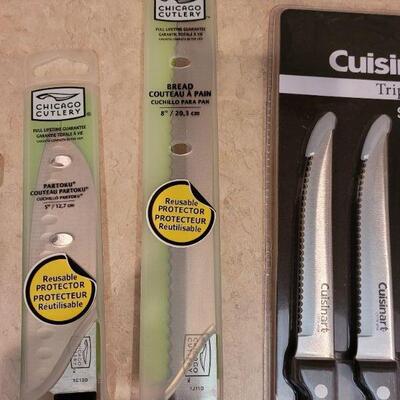 Lot 51: NEW Cuisinart Knife Set & (3) Old Chicago Knives