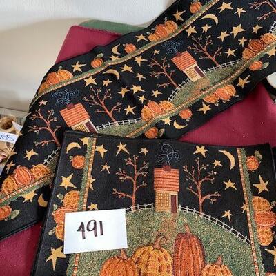 Lot 491 - Fall themed placemats and table runner