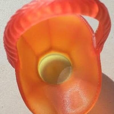 Mini Satin Frosted Amberina Basket