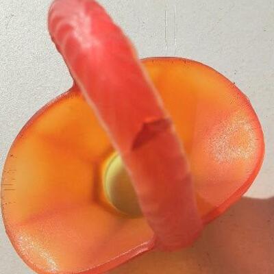 Mini Satin Frosted Amberina Basket