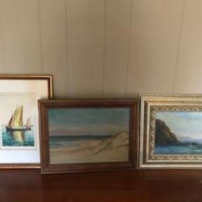 Trio of Seaside Paintings - SKU B5