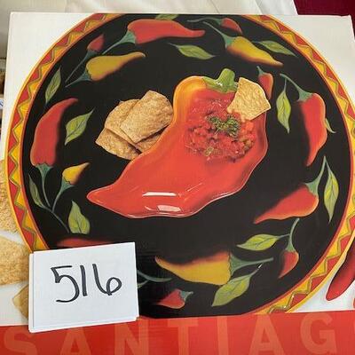 Lot 516 - Chip and dip platter and bowl