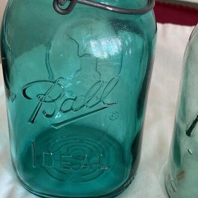 Lot 518 - Vintage Blue Canning Jars