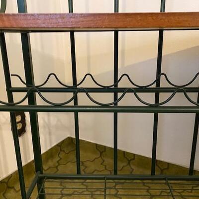 Lot 521 - Metal and wood bakers rack