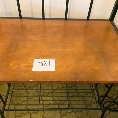 Lot 521 - Metal and wood bakers rack