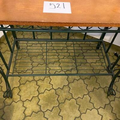 Lot 521 - Metal and wood bakers rack