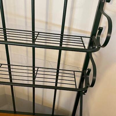 Lot 521 - Metal and wood bakers rack