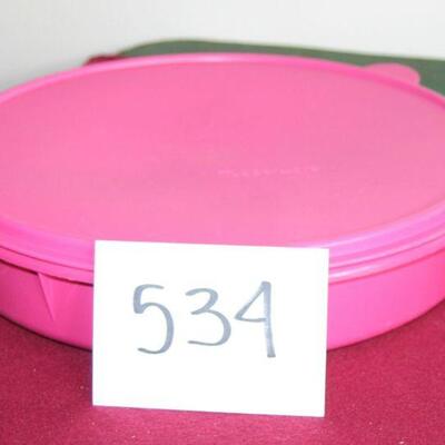 Lot 534 - Tupperware Pink Round Container