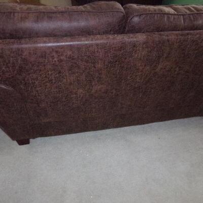 LOT 75  BROWN LEATHER SOFA