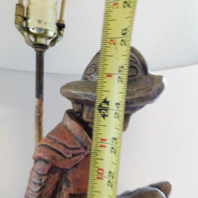 Large Ceramic Spanish Soldier on Horse Table Lamp with Shade 26