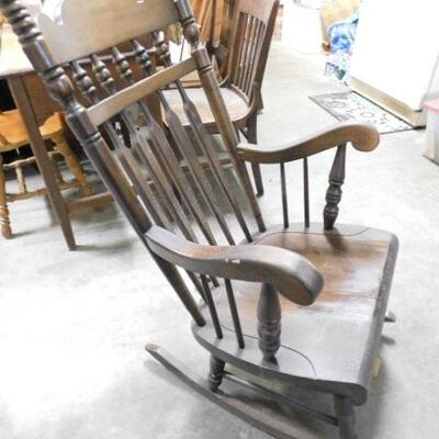 Vintage Spear Back Walnut Rocking Chair