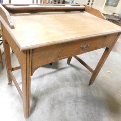 Vintage Solid Wood Deco Writing Desk with Drawer 36