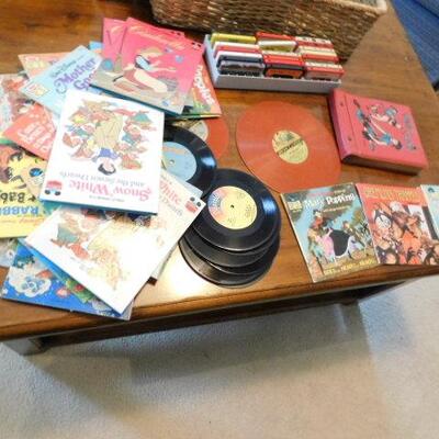 Collection of Kid's Storytime Listen and Read Along Books and Records/Tapes Various Stories