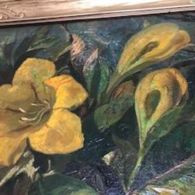 Textured Oil on Canvas Flower Painting by Artist Innocenzo Daraio (1946) - SKU B26