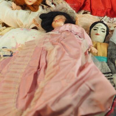 Lot 68, 1940s doll clothes handmade, marked plastic international dolls
