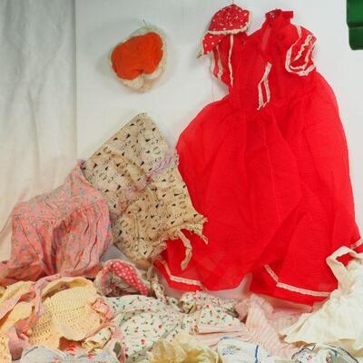 Lot 68, 1940s doll clothes handmade, marked plastic international dolls