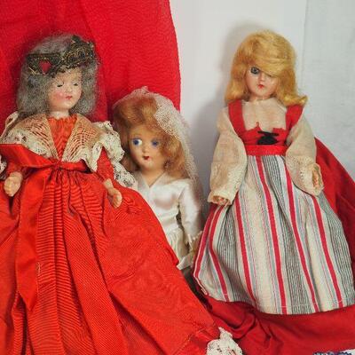 Lot 68, 1940s doll clothes handmade, marked plastic international dolls