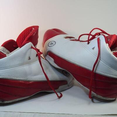 Lot 69, Size 18 Men's Converse red and White Basketball Shoes