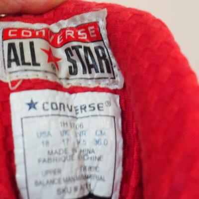 Lot 69, Size 18 Men's Converse red and White Basketball Shoes