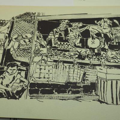Lot 70, Prints and drawings by Local Los Gatos Artist Bob Newick Unframed on art papers.