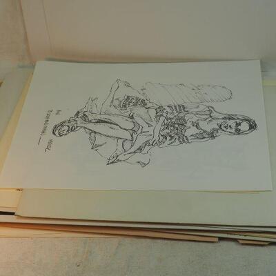 Lot 70, Prints and drawings by Local Los Gatos Artist Bob Newick Unframed on art papers.