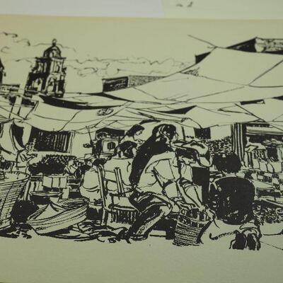 Lot 70, Prints and drawings by Local Los Gatos Artist Bob Newick Unframed on art papers.