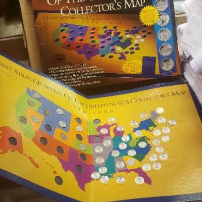3 First State Quarters of The United States Collector Map